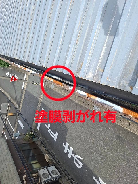 鼻隠しの塗膜剥がれ