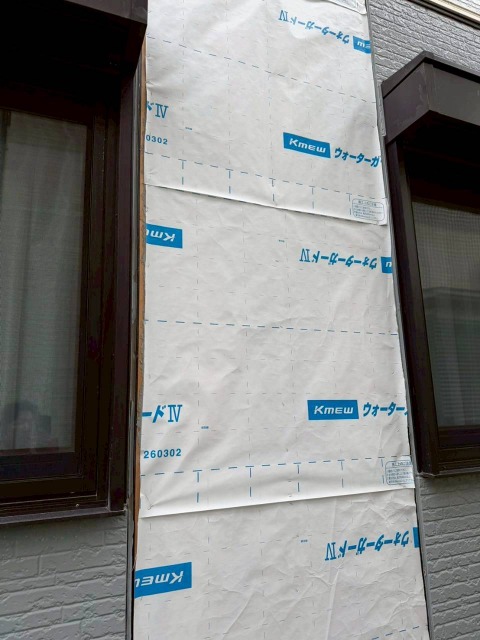 透湿防水シート貼り