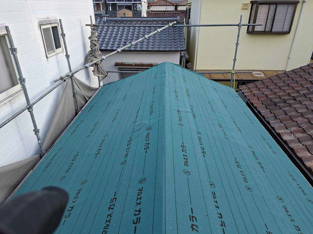下葺き完了した屋根